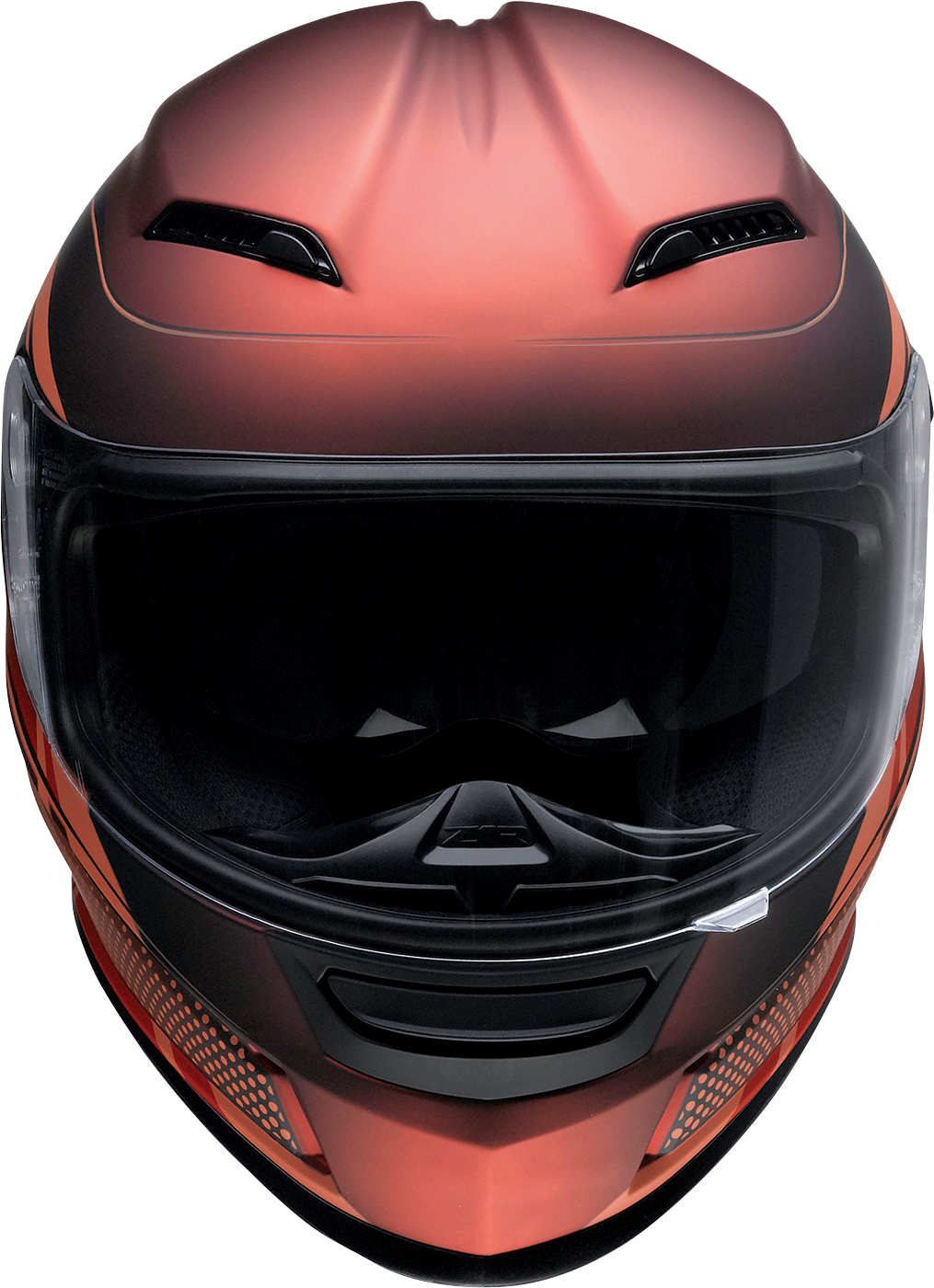 Z1R Jackal motorcycle helmet in Dark Matter Red, medium size, with sun visor and ventilation system, showcasing aerodynamic design.