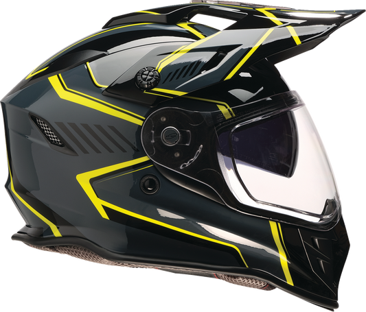 Z1R, Z1R Range 2.0 Helmet Voyager Gray/Hi-Viz Small - Versatile Dual-Sport Motorcycle Helmet with Sun Visor and Communication Pockets