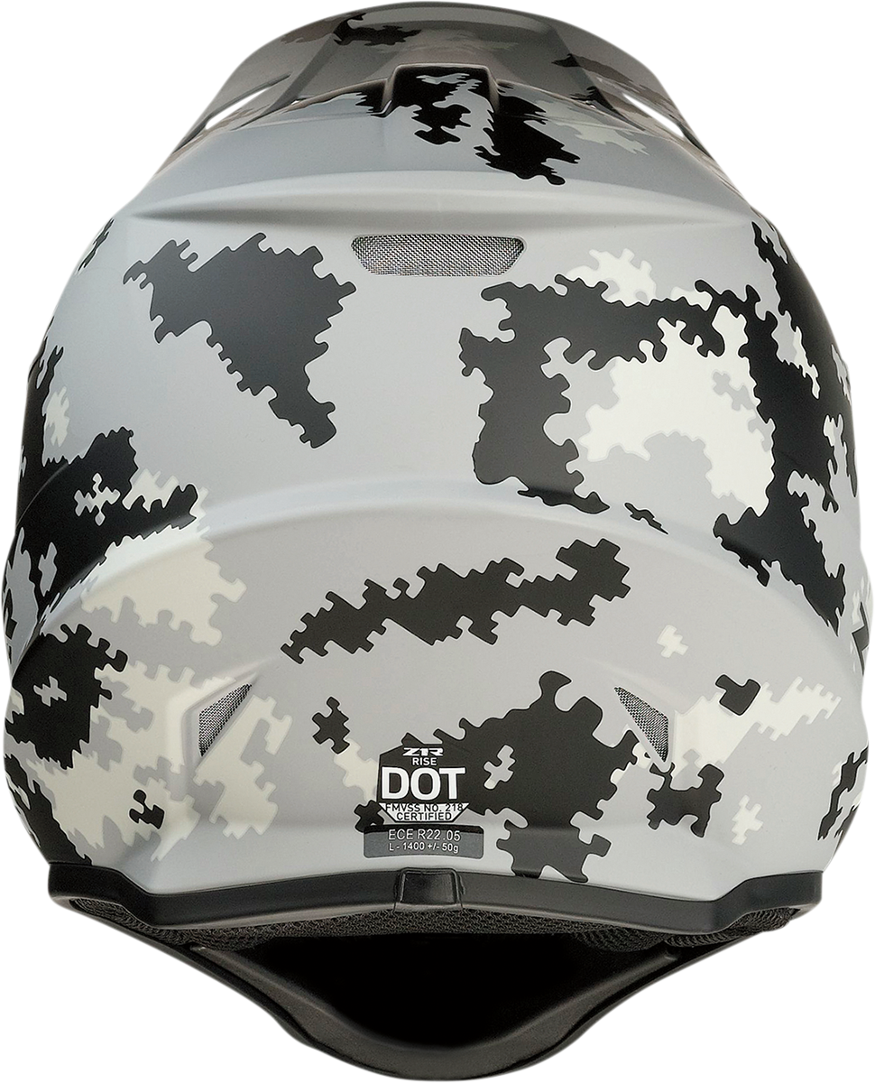 Z1R, Z1R Rise Helmet - Digi Camo Gray 2XL - Injection Molded Polycarbonate Shell with Advanced Ventilation