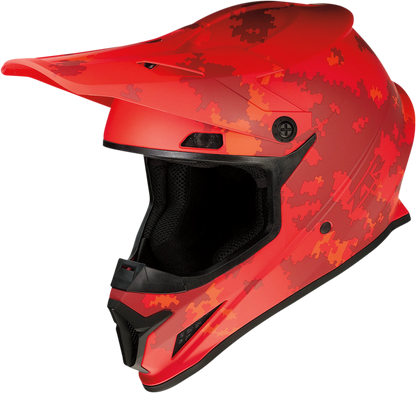 Z1R Rise helmet in digi camo red with 2XL size, featuring enhanced ventilation and a removable liner.