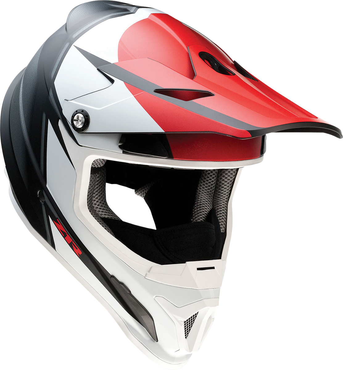 Z1R Rise Snow Helmet in Cambio Red, Black, and White, XL size with aerodynamic design and adjustable straps.