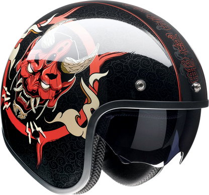 Z1R Saturn Helmet in devilish gloss black and red, XL size, featuring a sleek design and bold color scheme.
