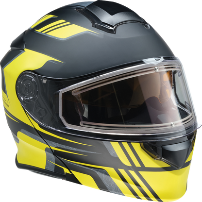 Z1R, Z1R Solaris 2.0 Helmet - First Tracks Electric Dual Pane Shield - Black/Hi-Viz - 2XL