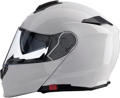 Z1R Solaris modular helmet in white with drop-down sun visor and removable liner, size 3XL, designed for motorcycle riding.