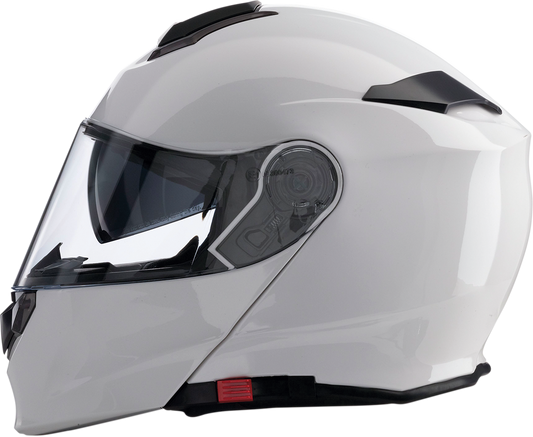 Z1R Solaris modular helmet in white with drop-down sun visor and removable liner, size 3XL, designed for motorcycle riding.