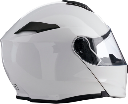 Z1R Solaris modular helmet in white with drop-down sun visor, removable liner, size 3XL, designed for motorcycle riders