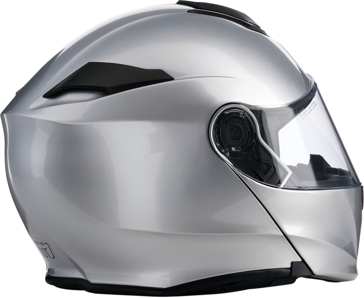 Silver Z1R Solaris Modular Helmet in 4XL size, featuring a sleek design and adjustable visor for safety and comfort.
