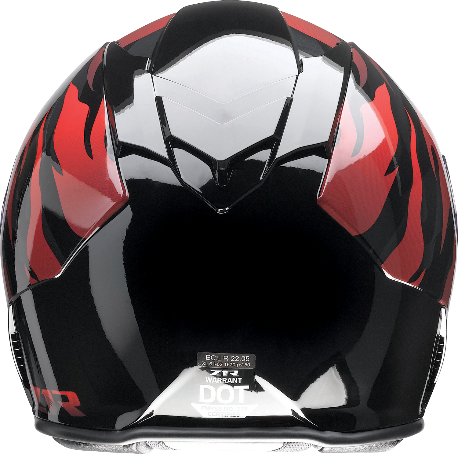 Z1R Warrant Panthera motorcycle helmet in black and red with drop-down sun visor and injection-molded polycarbonate shell, small size.