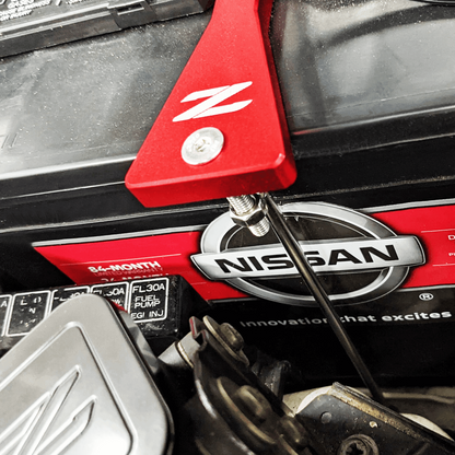 ZSPEC Battery Hold Down/Bracket for '90-96 Nissan Z32 300zx, Billet w/ Stainless Hardware - Howling Moto