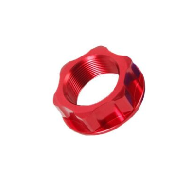 Zeta Steering Stem Nut - Red - Howling Moto