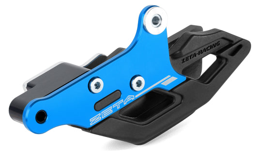 Blue ZETA 3D Chain Guide H for Husqvarna models ZE82-1419, showing the durable, precision-machined guide in a close-up view.