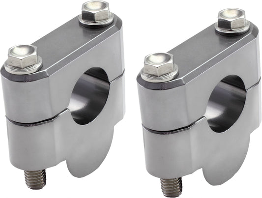 ZETA 7/8" handlebar risers in black, 19mm height increase, universal bar riser kit for increased handlebar height on motorcycles