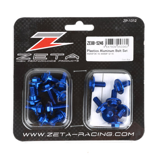 ZETA, ZETA Aluminum Bolt Kit for MX and Dual Sport Bikes - Blue (Part Number ZE88-5246)
