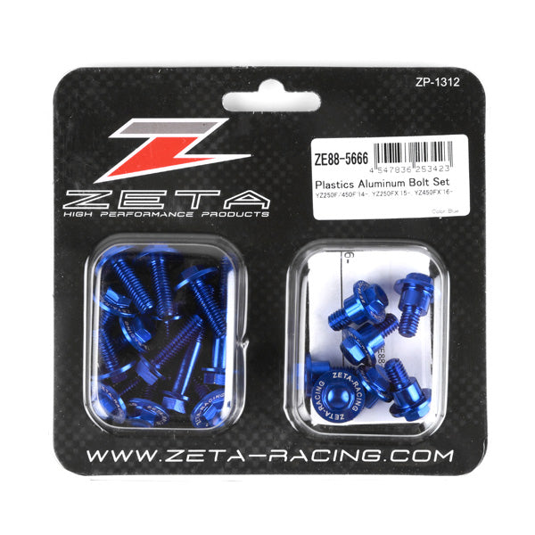 ZETA, ZETA Aluminum Bolt Kit for MX and Dual Sport Bikes - Blue (Part Number ZE88-5666)