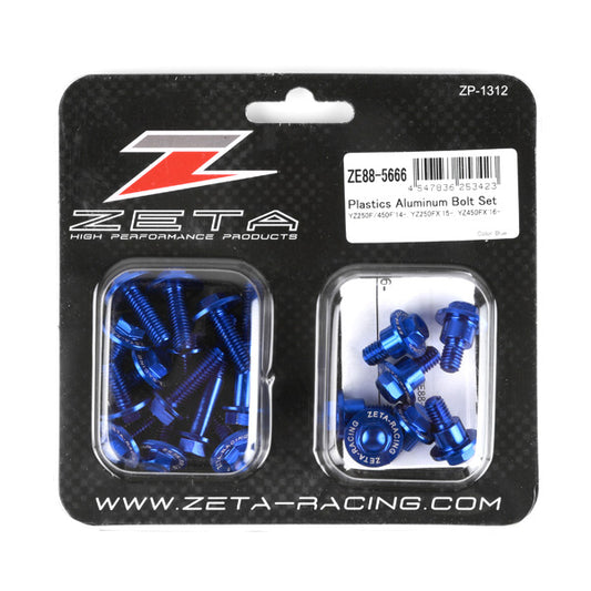ZETA, ZETA Aluminum Bolt Kit for MX and Dual Sport Bikes - Blue (Part Number ZE88-5666)