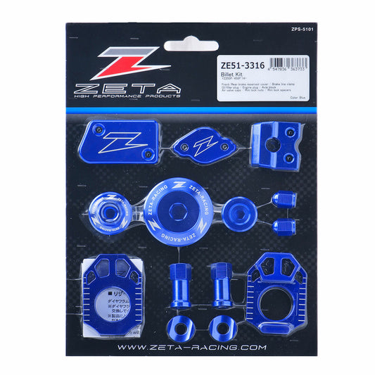 ZETA, ZETA Billet Kit for Yamaha MX Bikes - Blue (Part Number ZE51-3316)