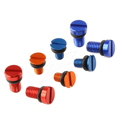 Blue ZETA FF air valve cap screw for KYB and SHOWA suspension, shown in a pack of two.