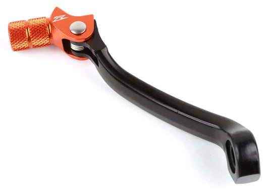 ZETA forged KTM shift lever with part number ZE90-4433, black metal construction for off-road motorcycle shifting.