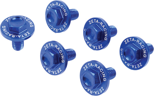 ZETA Kawasaki motorcycle fork guard bolt in blue, model ZE88-9206, attached to front fork for protection and style.
