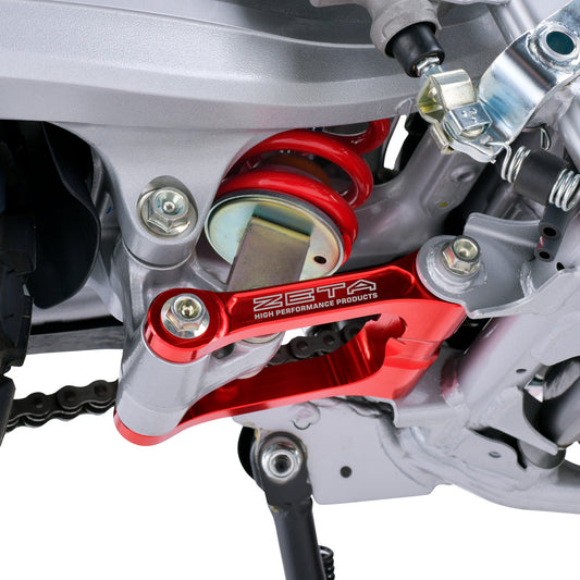 ZETA, ZETA Lowering Link Hon Red for KTM, Husqvarna, and GASGAS – Part Number ZE56-05152