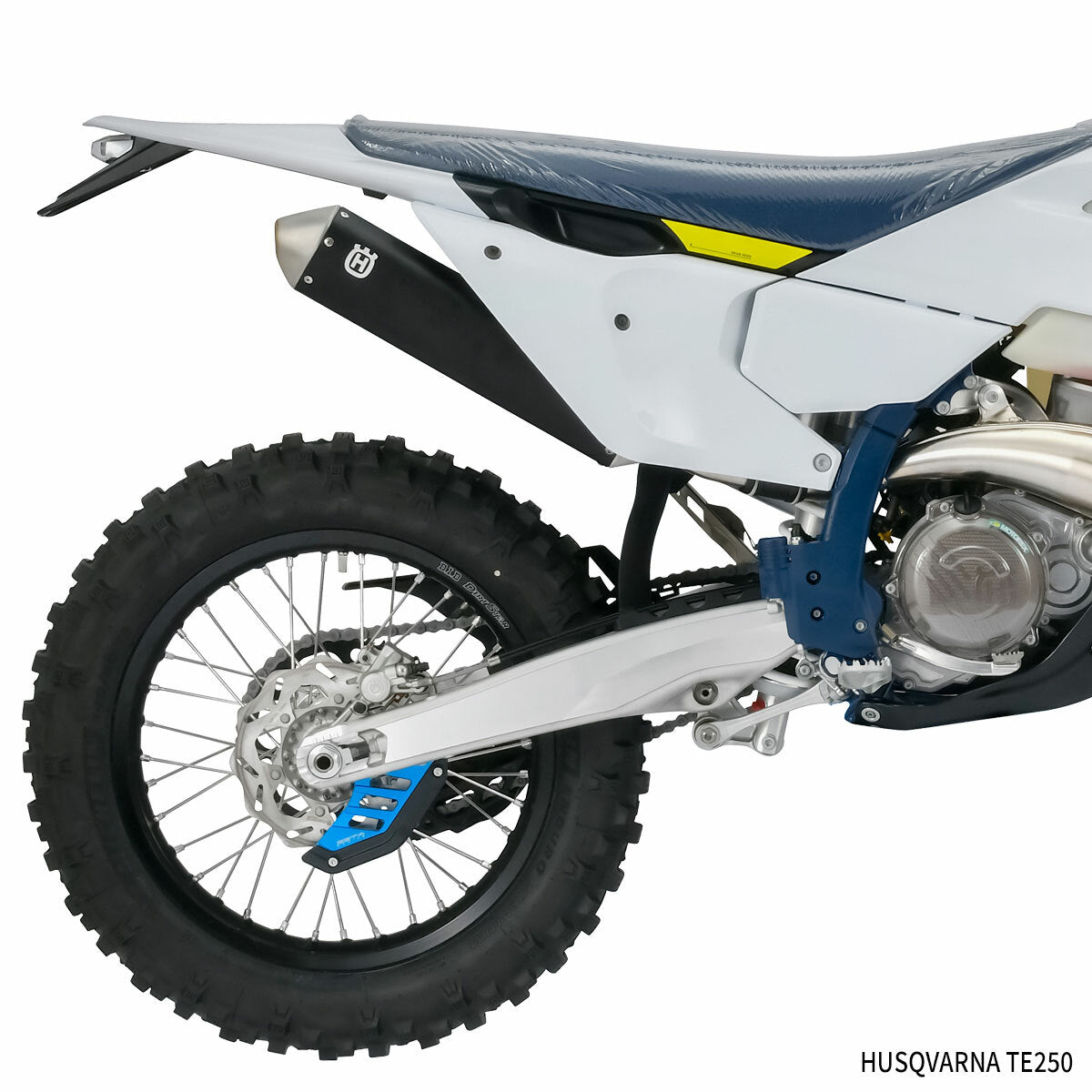 ZETA Rear Disc Guard H Blue with Aluminum Core Protection for motorcycle, featuring durable blue metal and protective design.