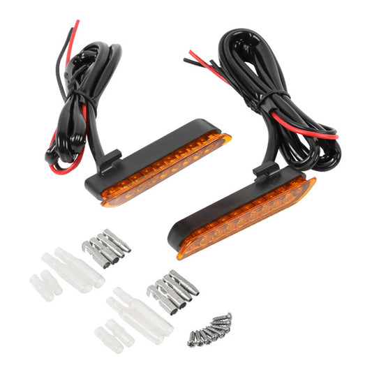 Orange ZETA replacement flasher ZE72-3991 for motorcycle and vehicle lighting, shown mounted on a vehicle.