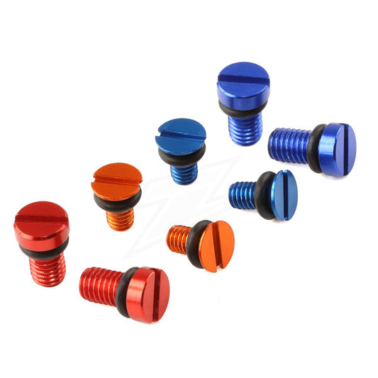 ZETA ZETA ZE56-11013 front fork air valve cap screw set for Husqvarna motorcycles, anodized orange, 2-pack.