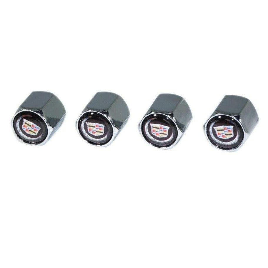 Chrome Valve Stem Tire Caps, Style: Cadillac - Howling Moto