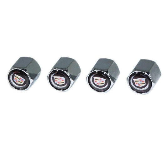 Chrome Valve Stem Tire Caps, Style: Cadillac - Howling Moto