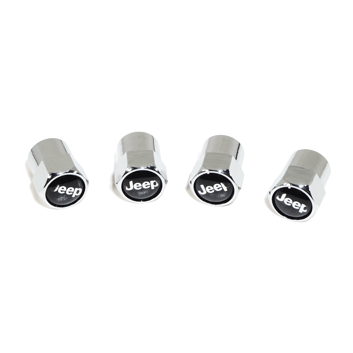 Chrome Valve Stem Tire Caps, Style: Jeep (Wrangler Compass Patriot Wagoneer) - Howling Moto