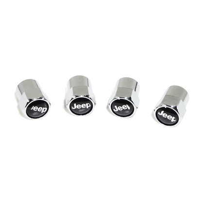 Chrome Valve Stem Tire Caps, Style: Jeep (Wrangler Compass Patriot Wagoneer) - Howling Moto