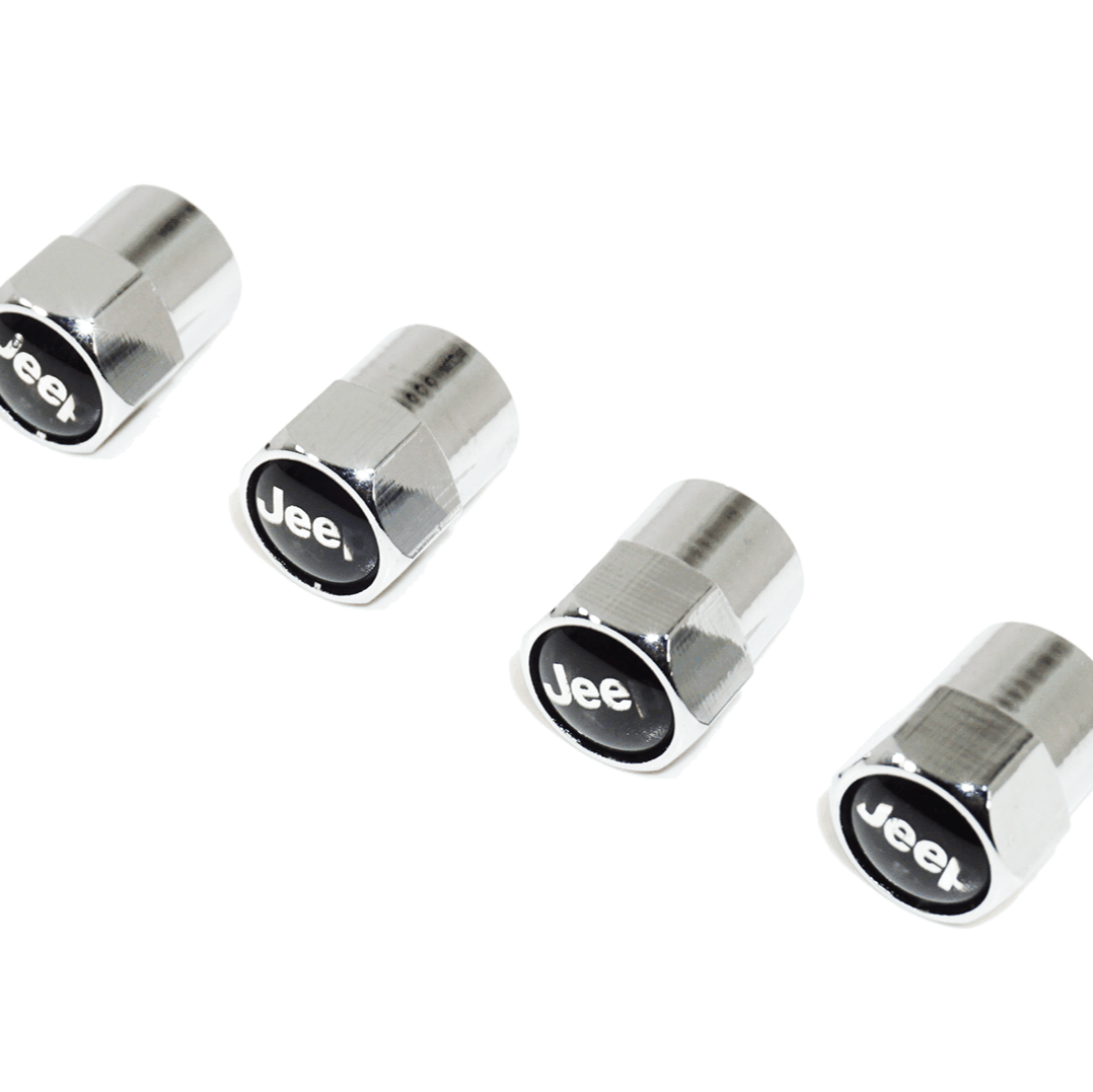 Chrome Valve Stem Tire Caps, Style: Jeep (Wrangler Compass Patriot Wagoneer) - Howling Moto