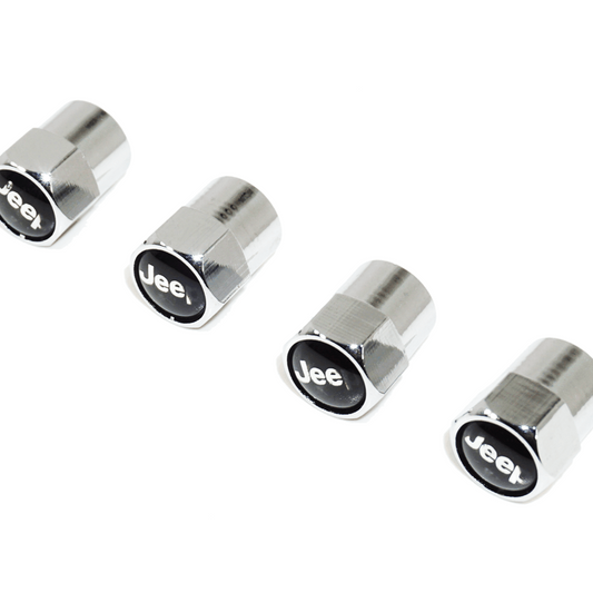 Chrome Valve Stem Tire Caps, Style: Jeep (Wrangler Compass Patriot Wagoneer) - Howling Moto