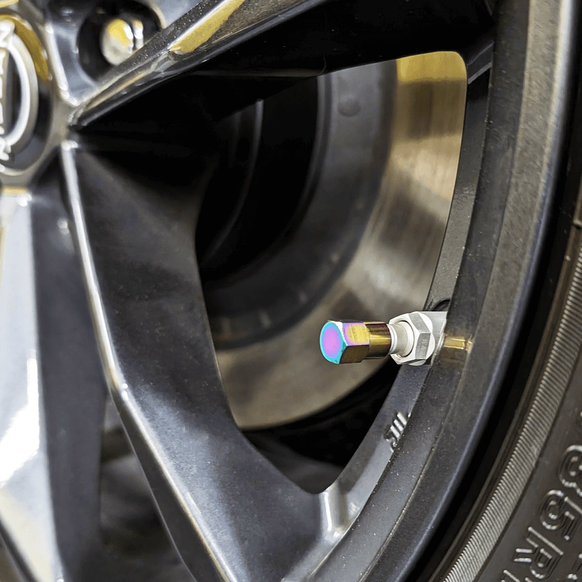 Titanium Tire Cap Set, Universal for Valve Stem Caps on Cars & Bikes, Grade-5 Titanium - Howling Moto