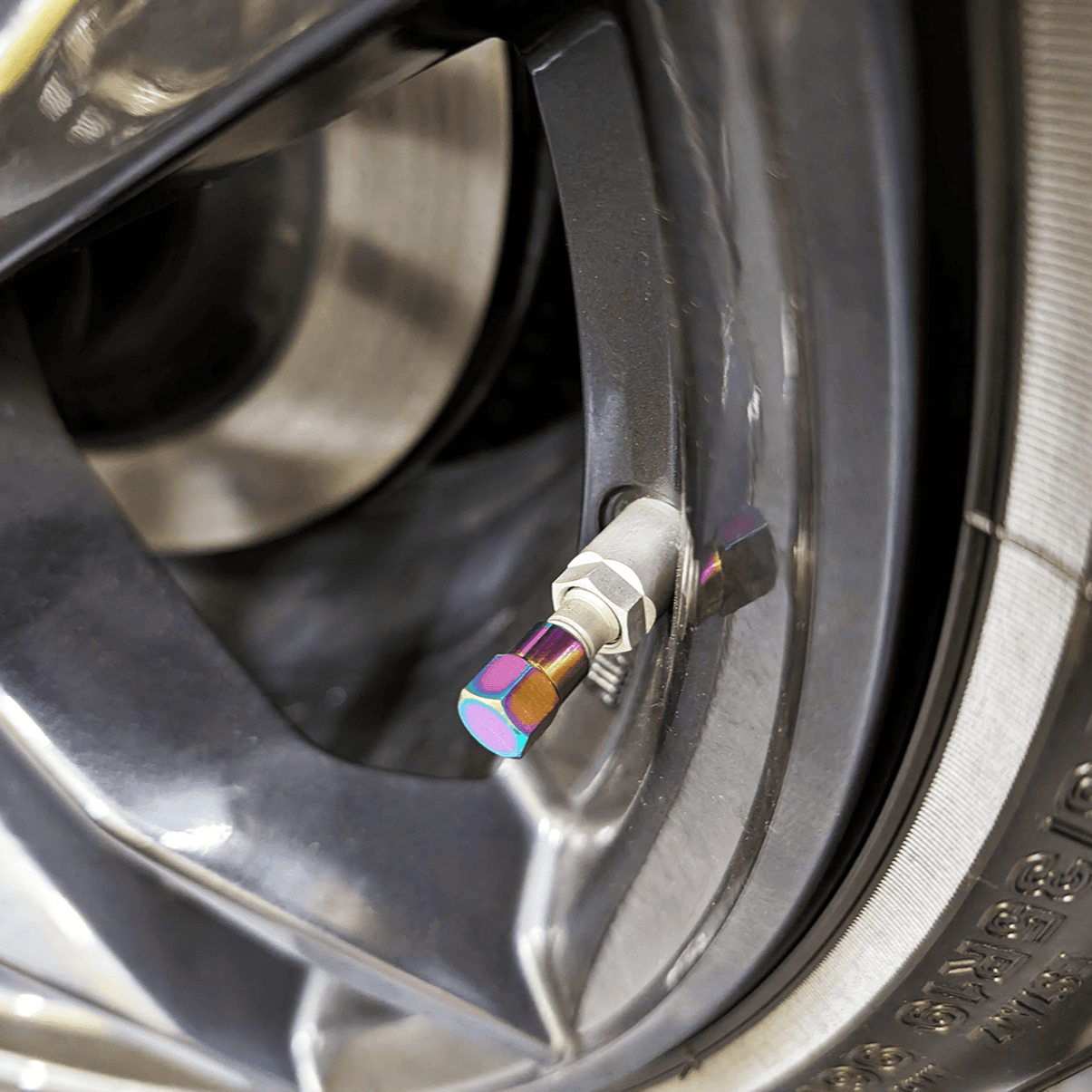 Titanium Tire Cap Set, Universal for Valve Stem Caps on Cars & Bikes, Grade-5 Titanium - Howling Moto