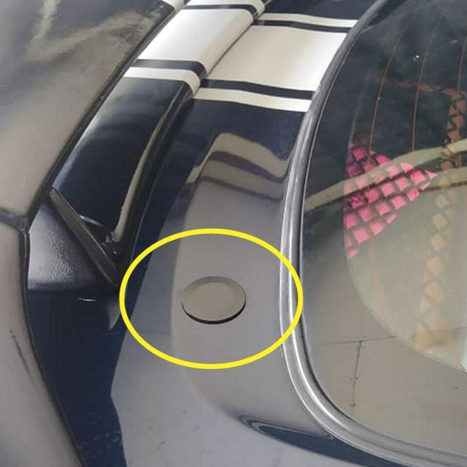 ZSPEC 44mm Rear Wiper Hole-Cover/Cap/Plug, Weatherproof, Billet, Silver Finish - Howling Moto