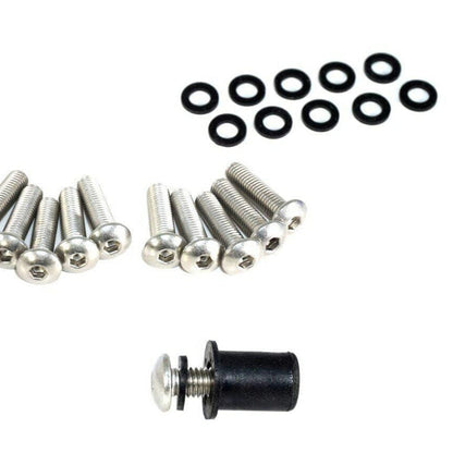 ZSPEC Button-Head Body Kit Fasteners, M5x20mm, Stainless, Per Each w/Well Nuts - Howling Moto