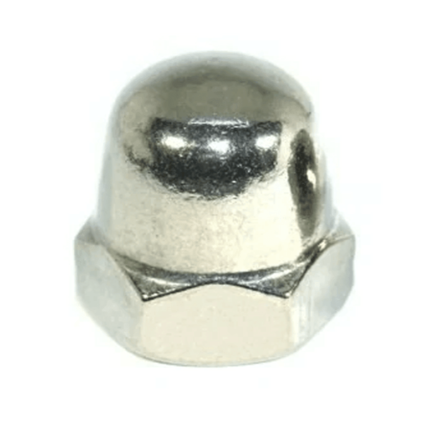 ZSPEC M10 x 1.25 Acorn Nut w/Flat Washer, SUS304 Stainless, Semi-Polished - Howling Moto