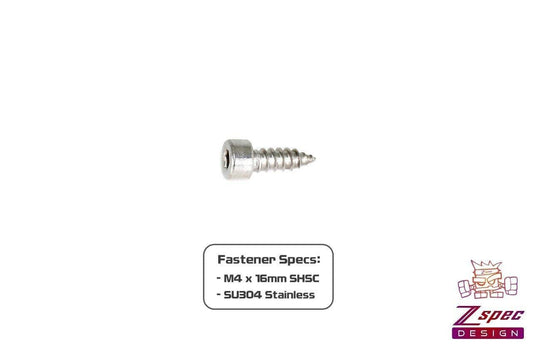 ZSPEC M4x12mm Coarse Socket-Cap SHSC Fasteners, Stainless, 10-Pack - Howling Moto