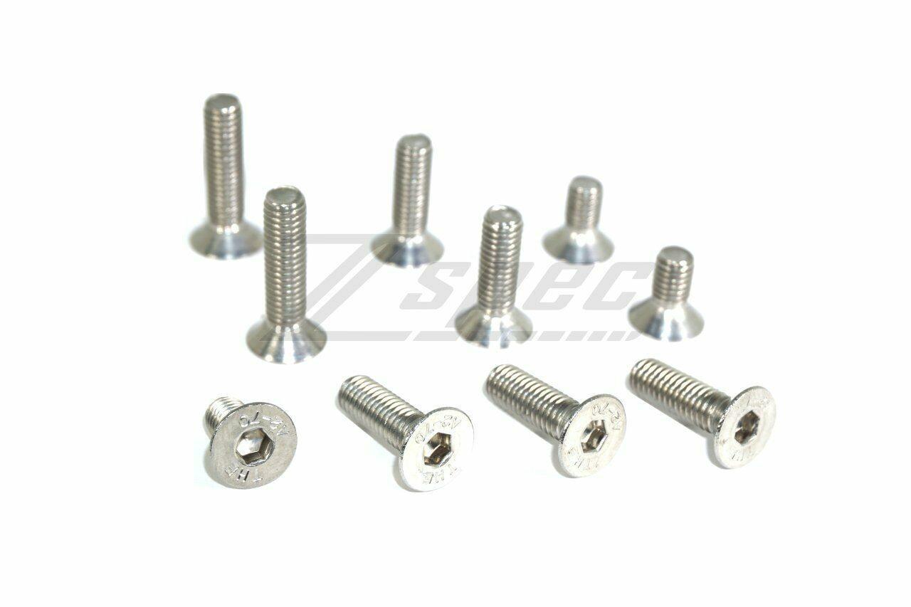 ZSPEC M8-1.25x25mm Flat-Head FHSC Fasteners, Stainless, 10-Pack - Howling Moto