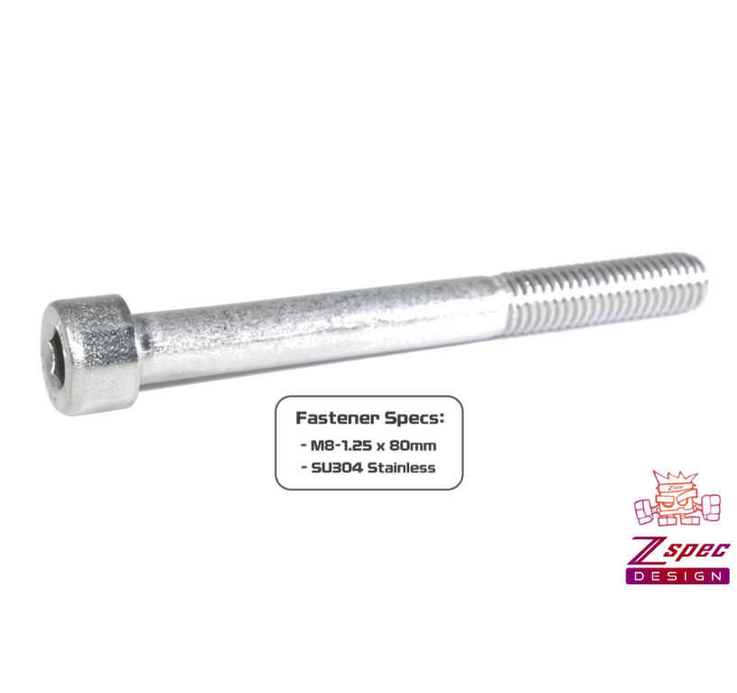 ZSPEC M8-1.25x80mm Socket-Cap SHSC Fasteners, SUS304 Stainless, 10-Pack - Howling Moto