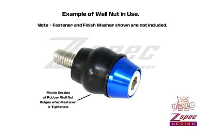 ZSPEC M8 Rubber Well Nuts for SUV/Truck Body Elements & Over-Fender Flares, 10-Pack - Howling Moto