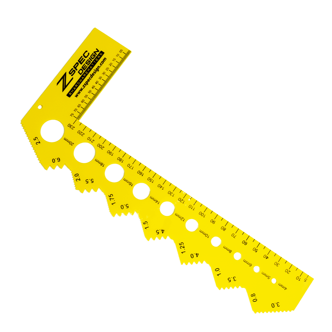 ZSPEC Metric Bolt / Fastener Thread Measuring Gauge, L-Shape - Howling Moto