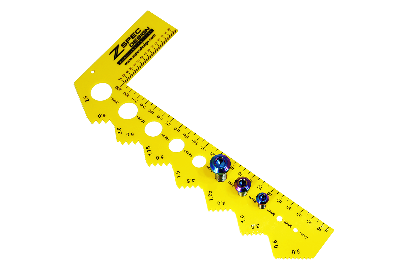 ZSPEC Metric Bolt / Fastener Thread Measuring Gauge, L-Shape - Howling Moto
