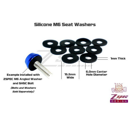 ZSPEC Seat Washers, Silicone-Rubber, fit our M6 Angled Finish Washers, 10-Pack - Howling Moto