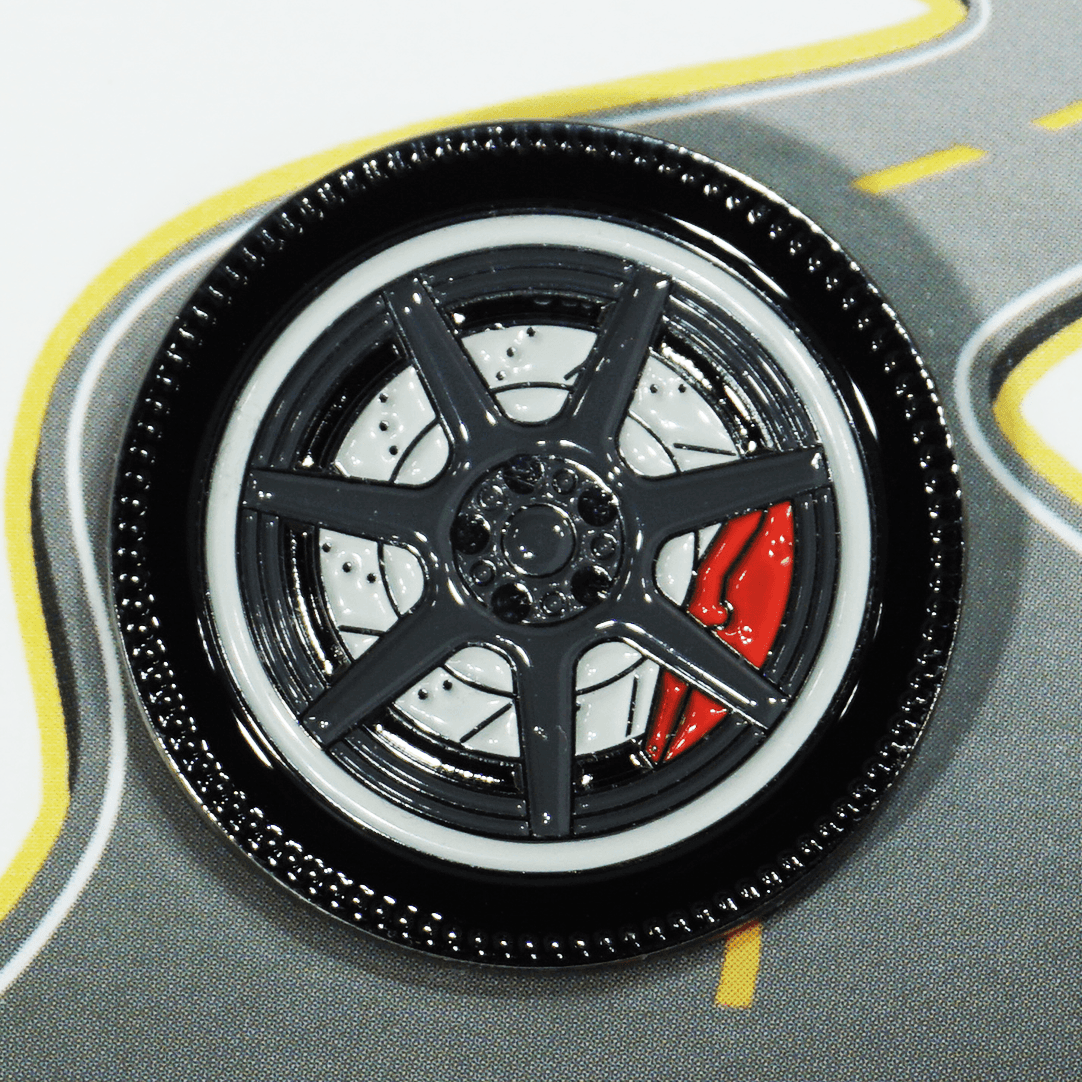 ZSPEC Wheel Pin - 7-Spoke Design - great for Lapels, Hats, Backpacks - Howling Moto