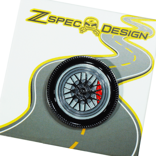 ZSPEC Wheel Pin - Mesh Classic Design - great for Lapels, Hats, Backpacks - Howling Moto
