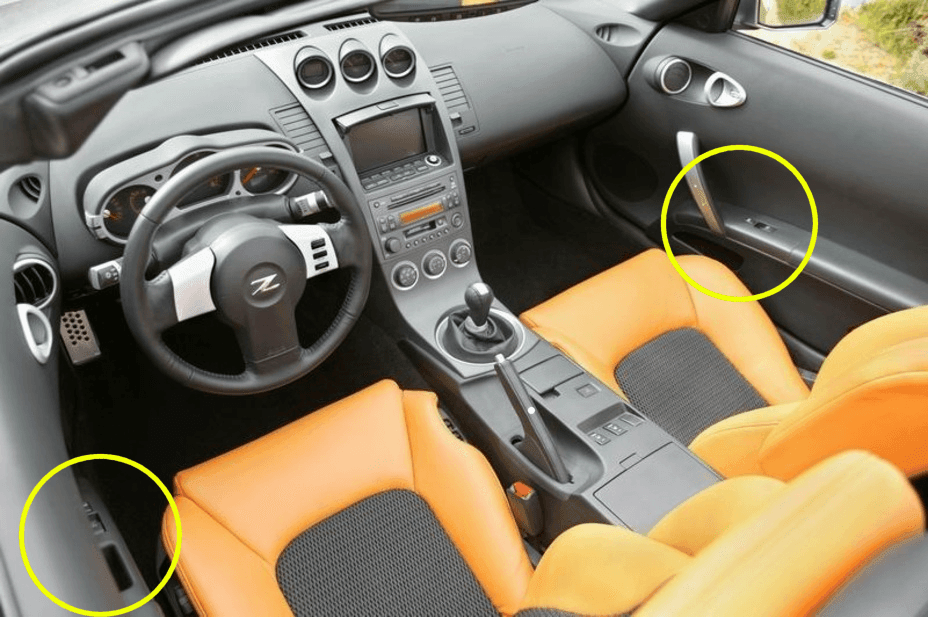 ZSPEC 350z Z33 Interior Door Window Switch Finisher Set, LHD '03-05, Carbon-Weave Style - Howling Moto