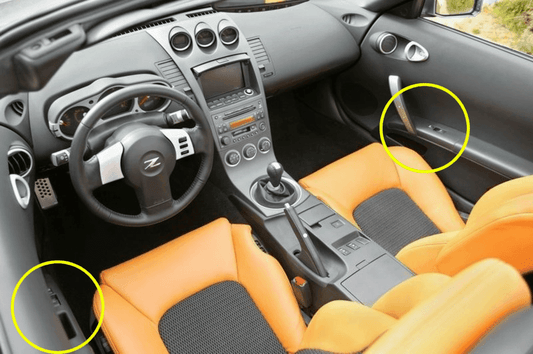 ZSPEC 350z Z33 Interior Door Window Switch Finisher Set, LHD '03-05, Carbon-Weave Style - Howling Moto