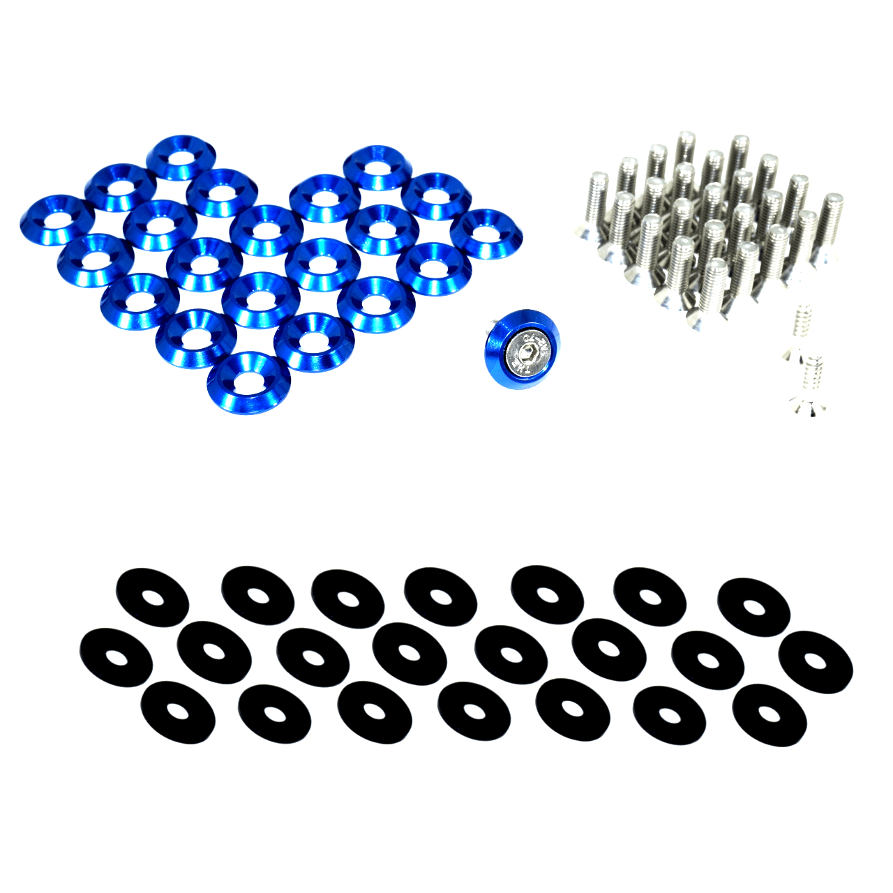 ZSPEC Fenders/Top-of-Bumper/Headlights Fasteners for 07-13 Mitsubishi Lancer EVO X 10, Stainless & Billet - Howling Moto